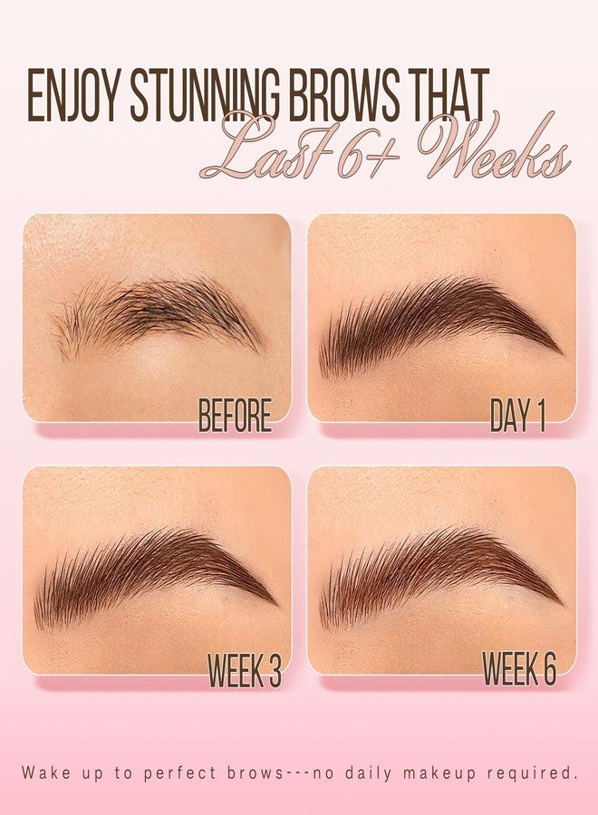 لاش فيو مجموعة ألوان الحواجب من لاشفيو بتأثيرات طبيعية تدوم طويلاً لمدة 4 أسابيع، سهلة الاستخدام في الصالونات والمنازل (بني). - Image 4